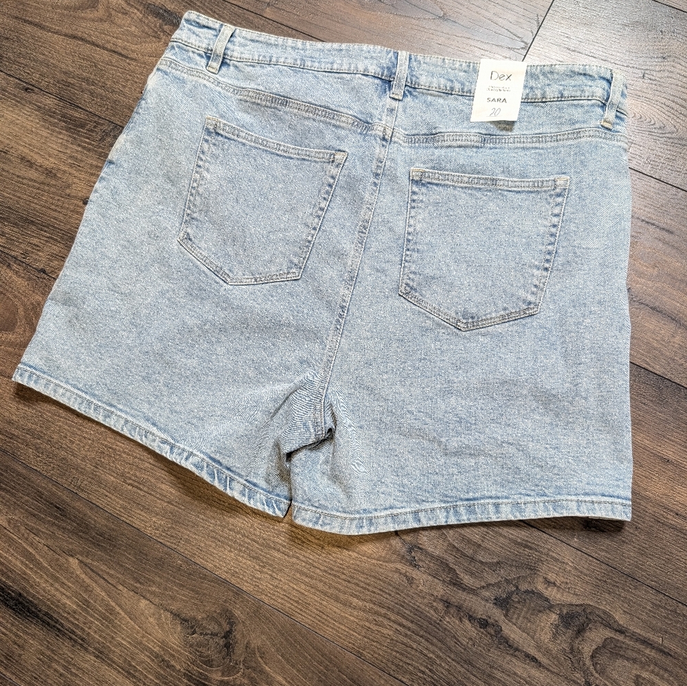 Dex High Rise Sara Medium Light Blue Y2K Denim Shorts Size 20